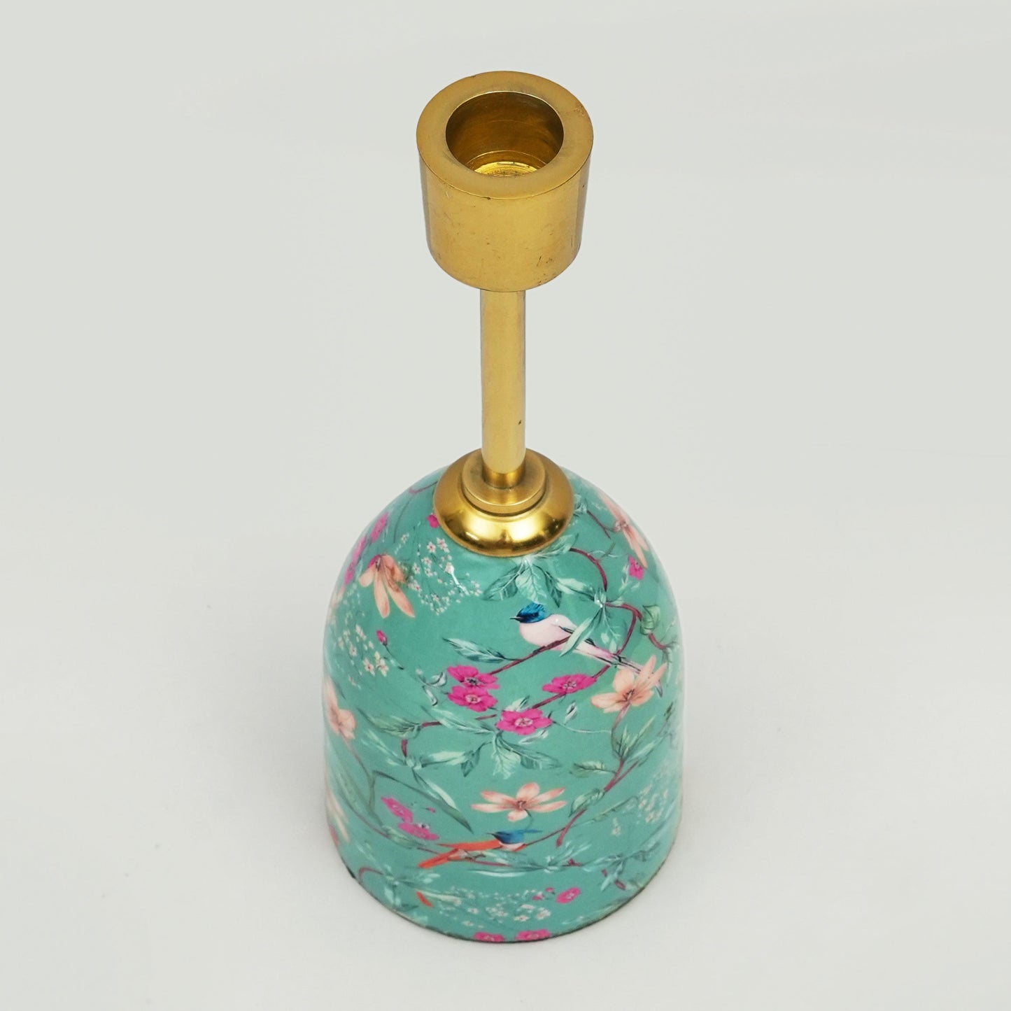 Aqua Flora Tapered Candleholders