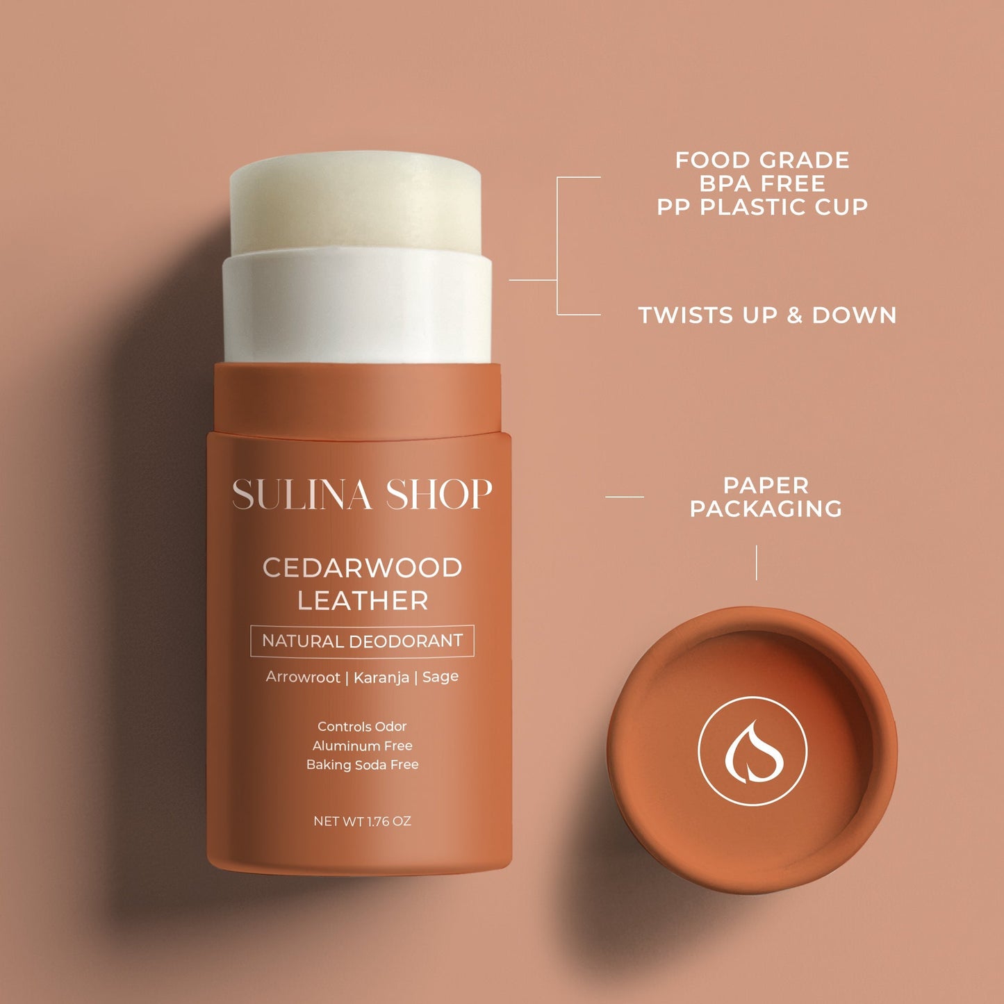 Cedarwood Leather Natural Deodorant
