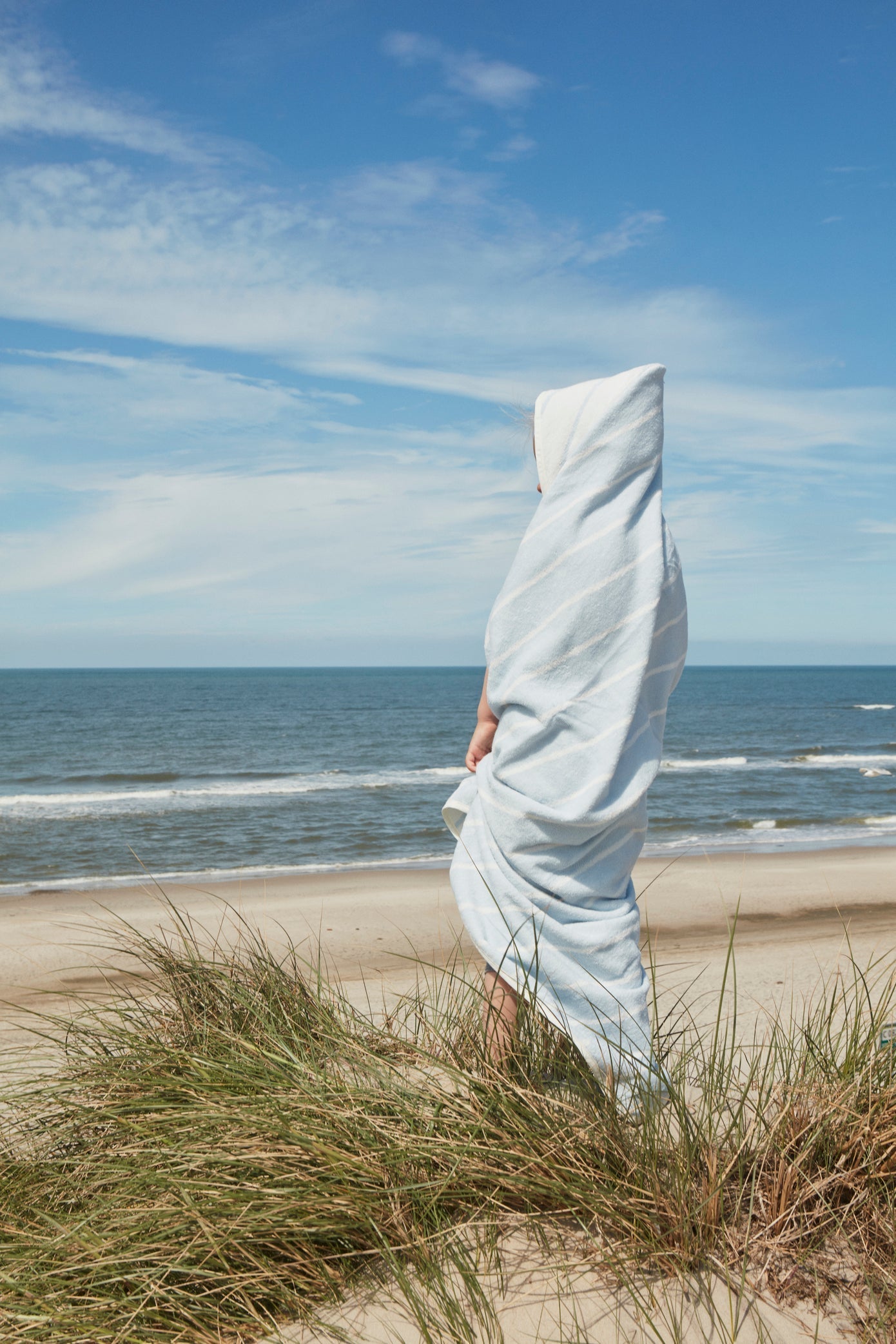 Raita Hooded Towel - Cloud / Caramel