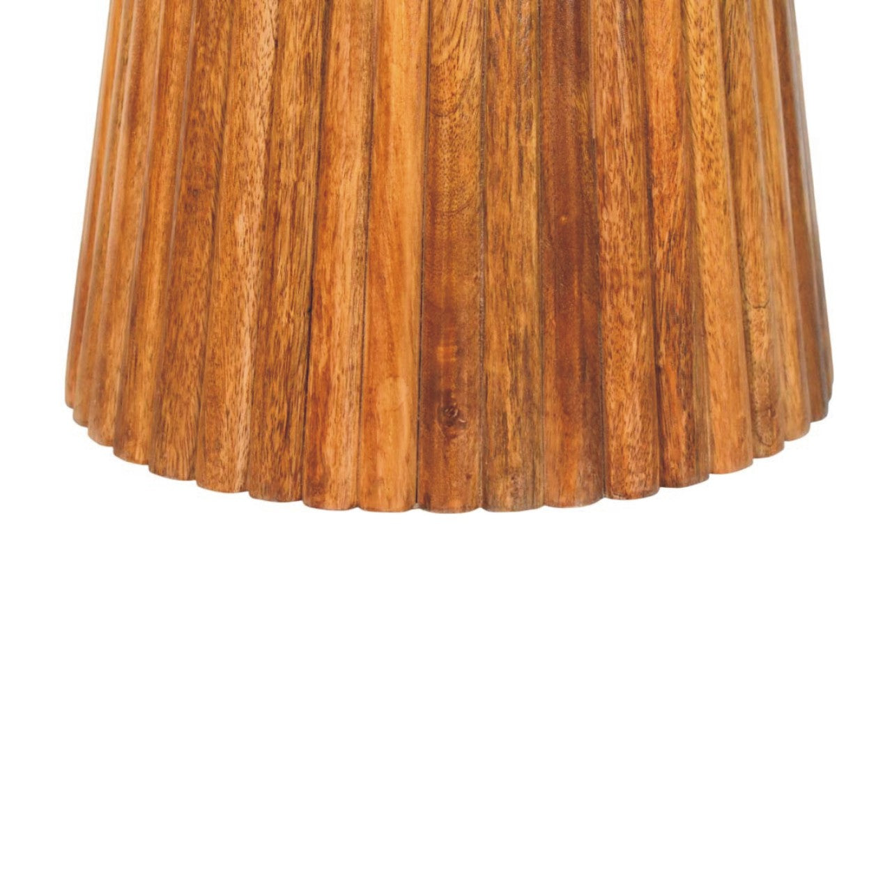 Solid Wood Amber Oak Round Side Table