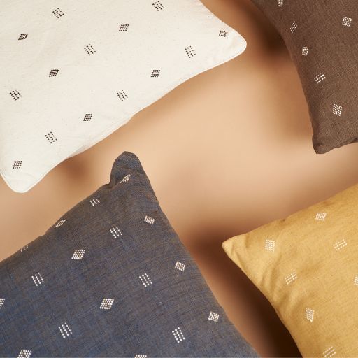 Nira White Hand Spun Organic Cotton Handloom Pillow