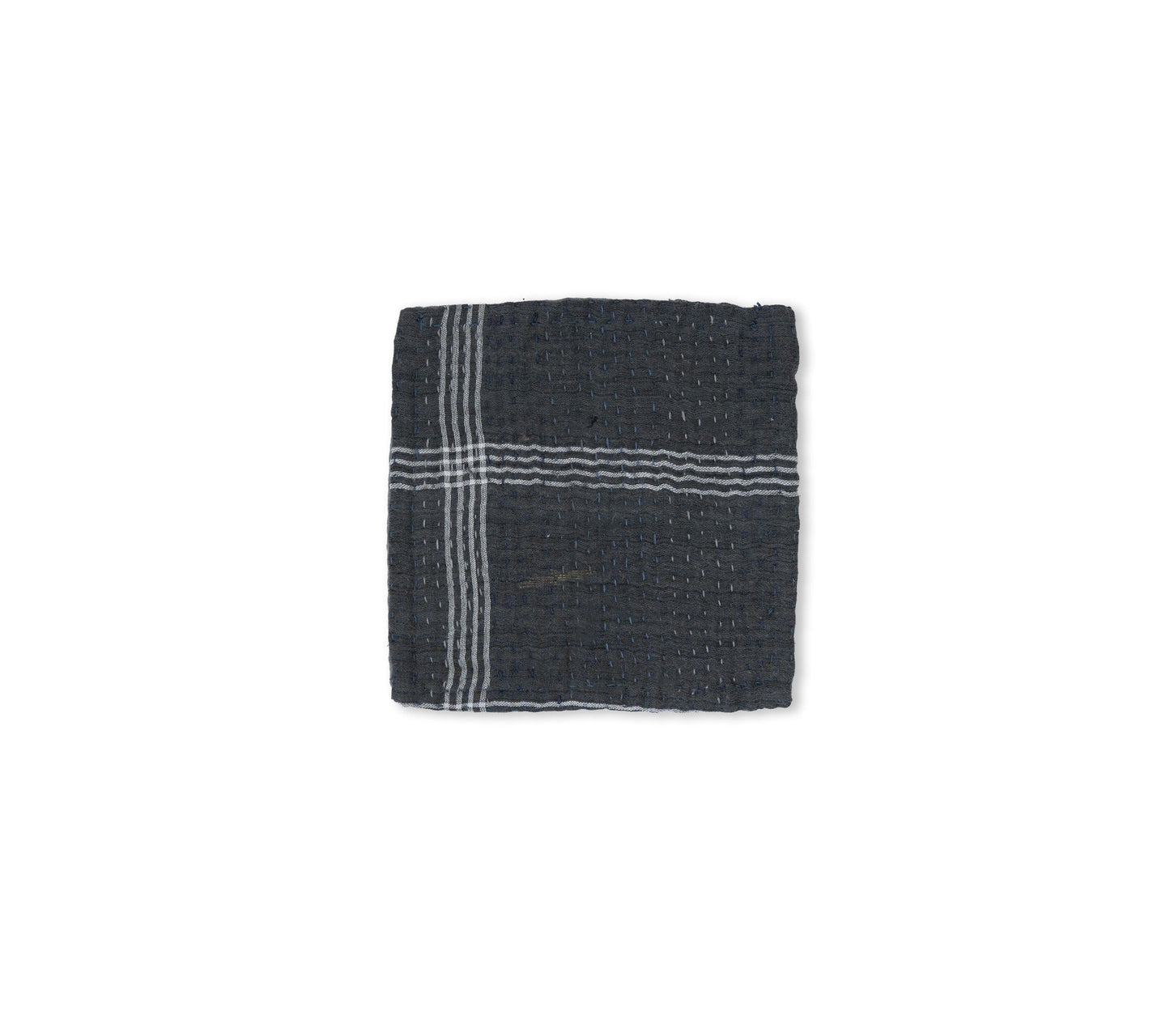 Landscape Handmade Kantha Coaster - Black (Set of 2)