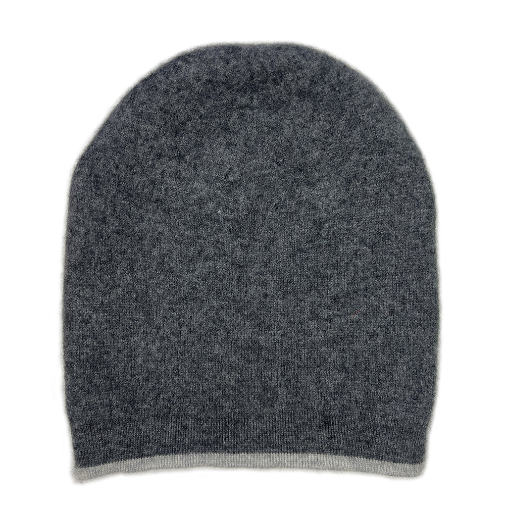 Charcoal + Ash Reversible Cashmere Beanie