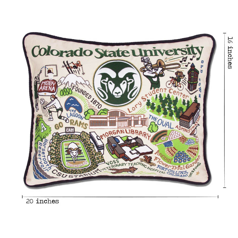 Colorado State University Collegiate Embroidered Pillow by CatStudio