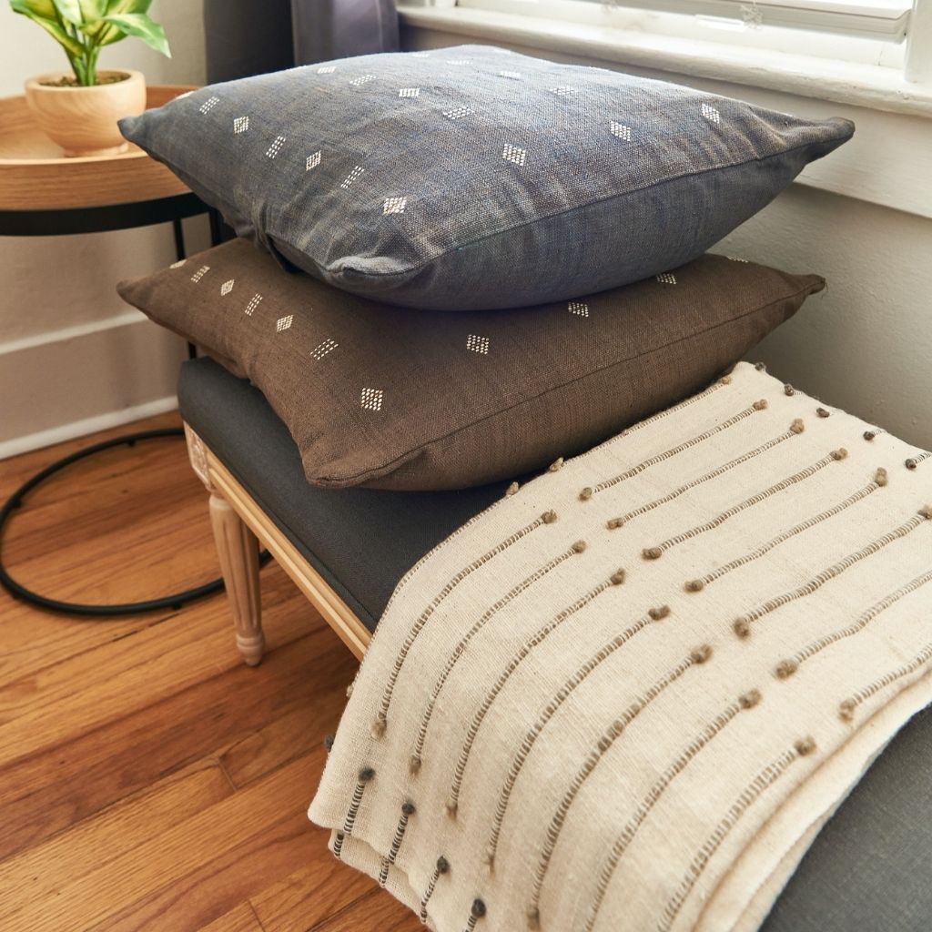 Nira Indigo Hand Spun Organic Cotton Handloom Pillow