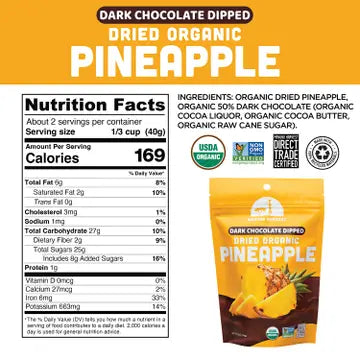 Chocolate Dipped Organic Dried Pineapple