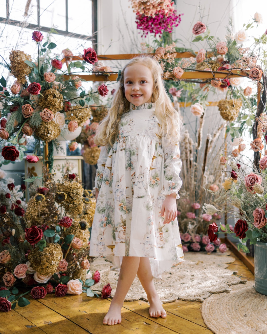Aoki Dress-Woodland Bunny | Long Sleeve