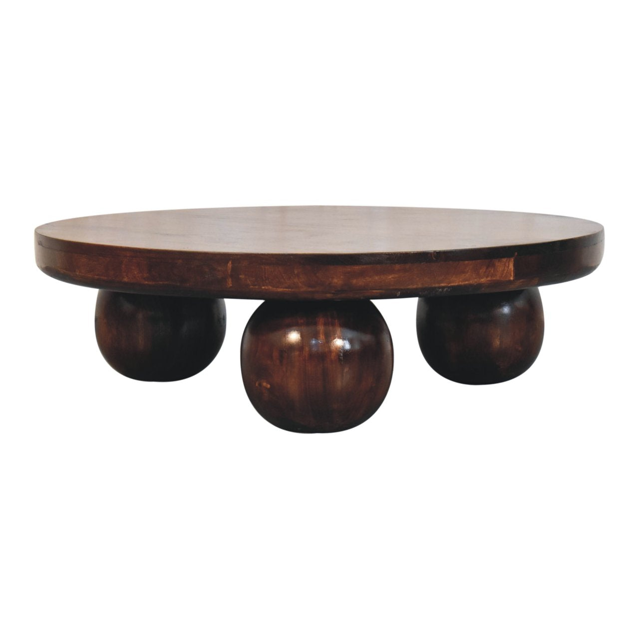 Solid Wood California Walnut Central Table with Ball Feet
