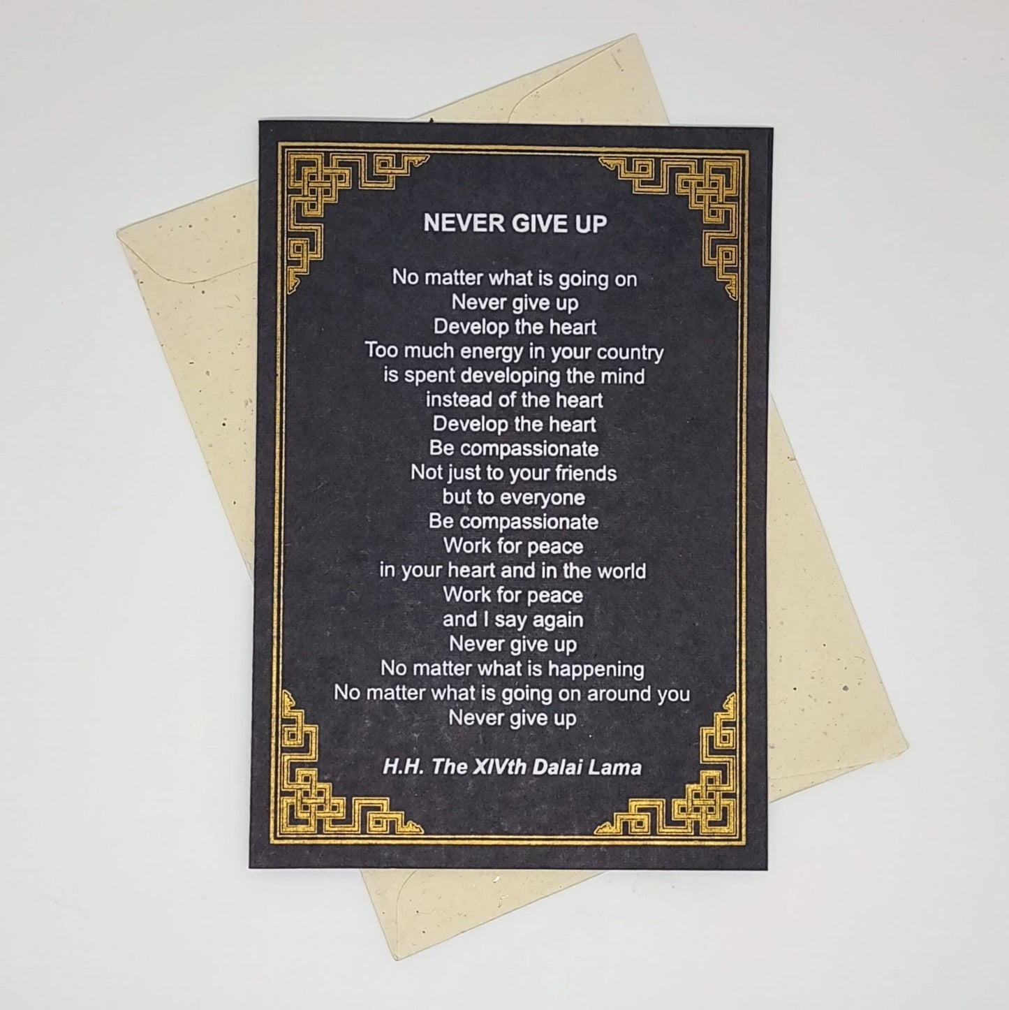 Dalai Lama Quotation Cards, Hand Made, 100% Cotton