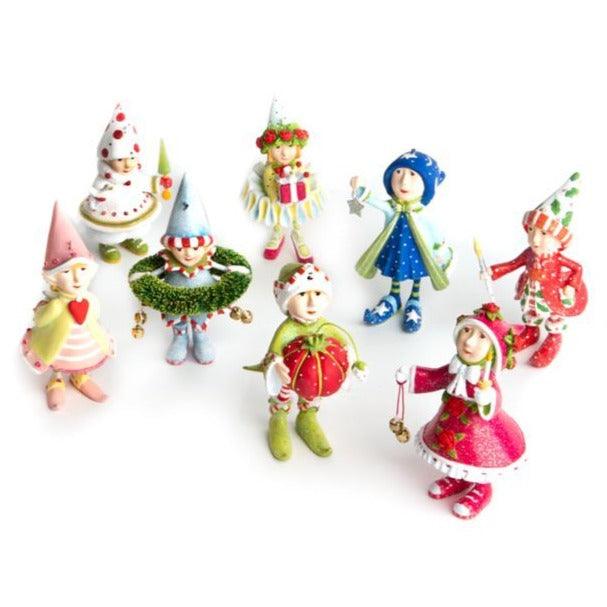 Dash Away Elves Mini Ornament Set/8 by Patience Brewster