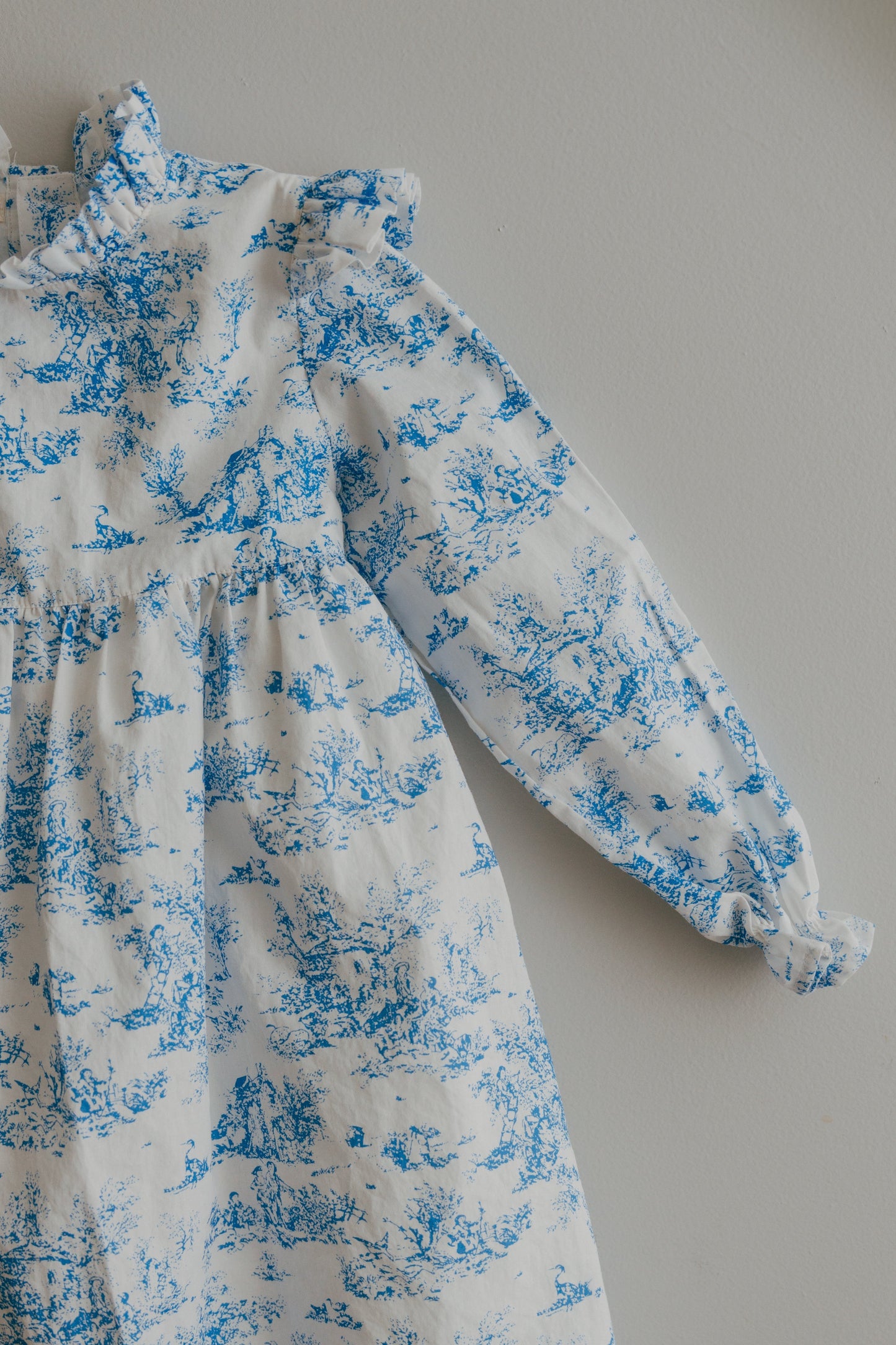 Aoki Dress-Blue Toile | Long Sleeve