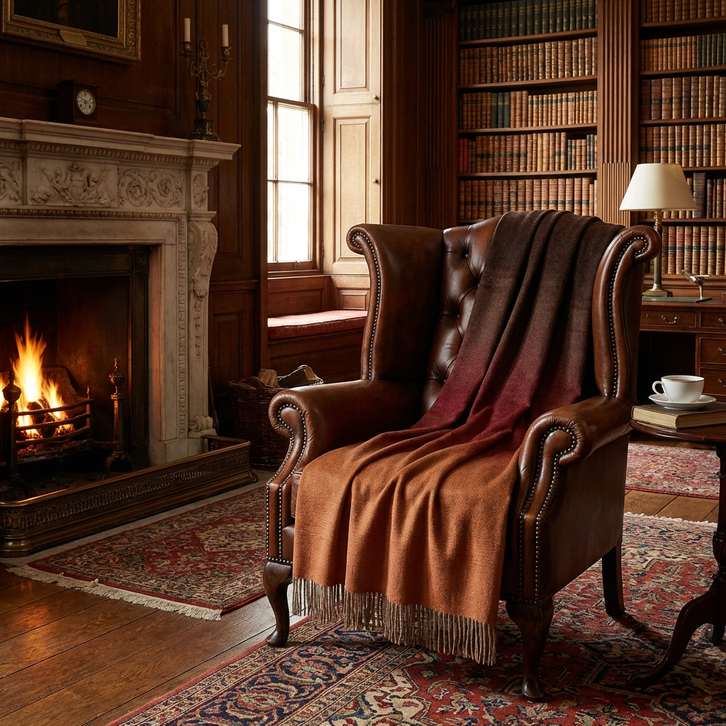 Whisper Ombre Merino Wool Throw – Ember | Prince of Scots