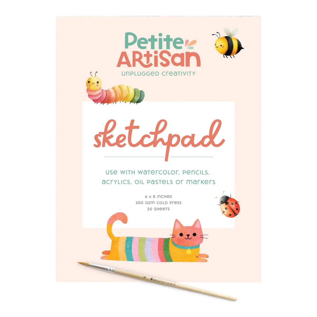 Kids Watercolor Sketch Pad – 300gsm Cold Press Paper (Ages 8+)