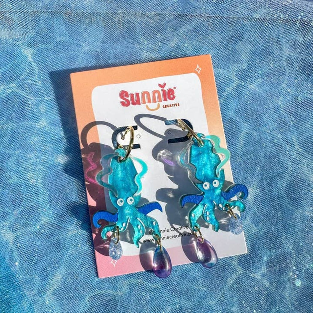 Deep Sea Squid Acrylic Earrings