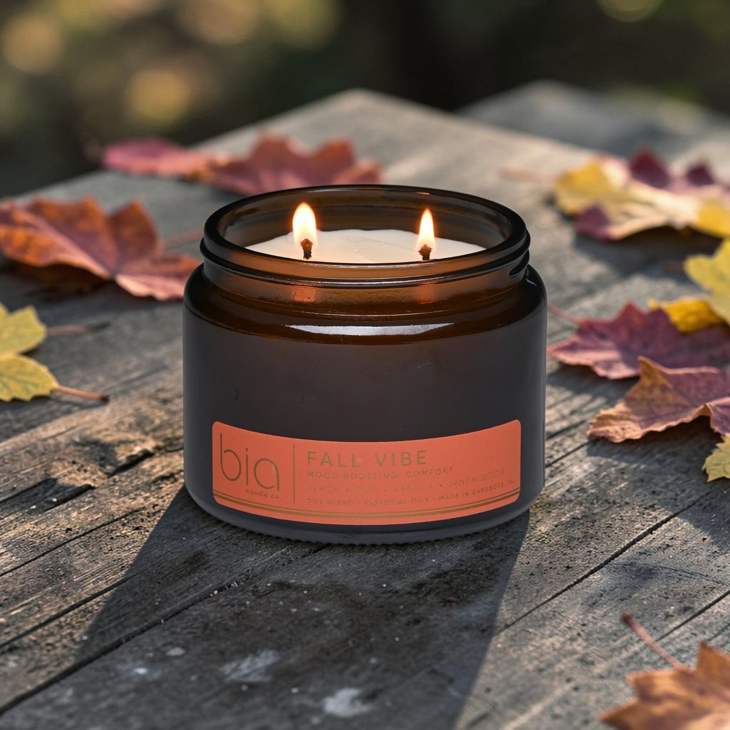 Fall Vibe Functional Fragrance Soy Blend Candle — Spiced Fruit, Cedarwood & Vanilla