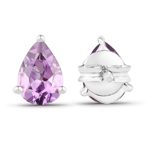 1.25 Carat Genuine Amethyst .925 Sterling Silver Earrings