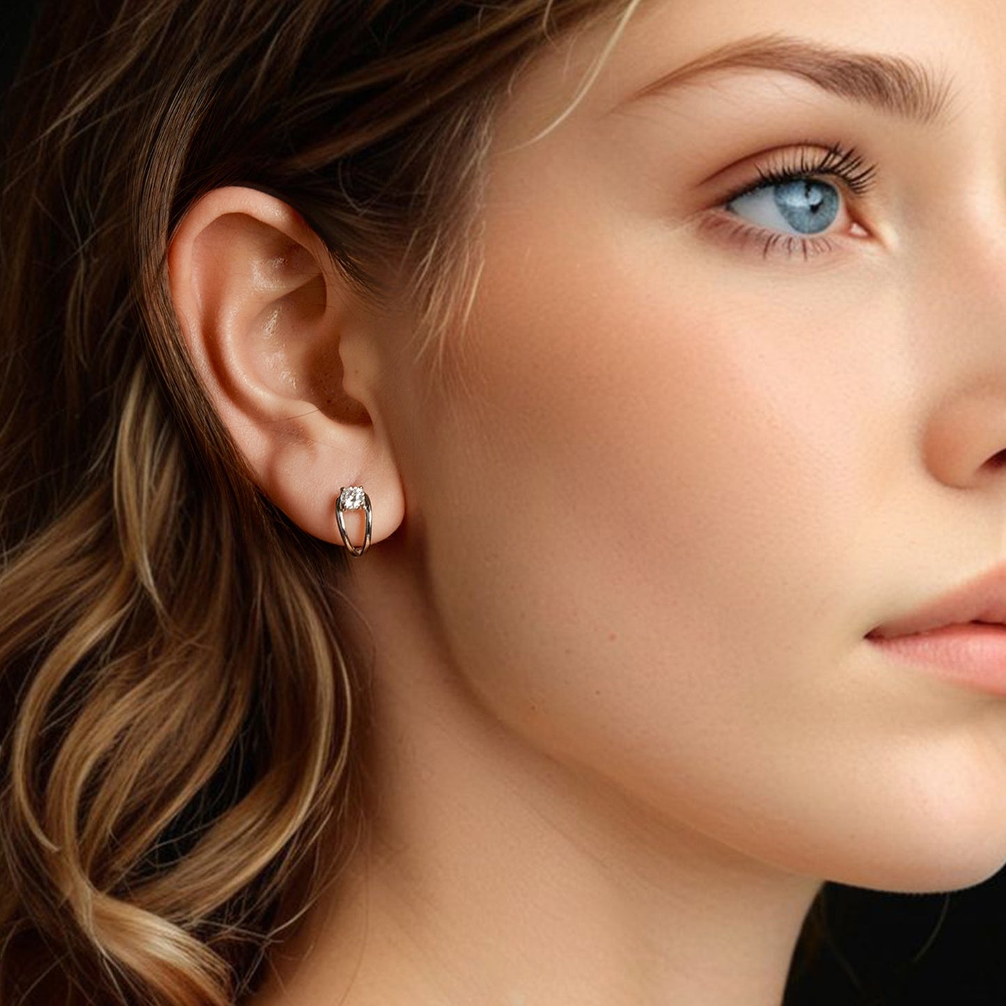 925 Sterling Silver 0.40 Carat Moissanite Earrings for Women