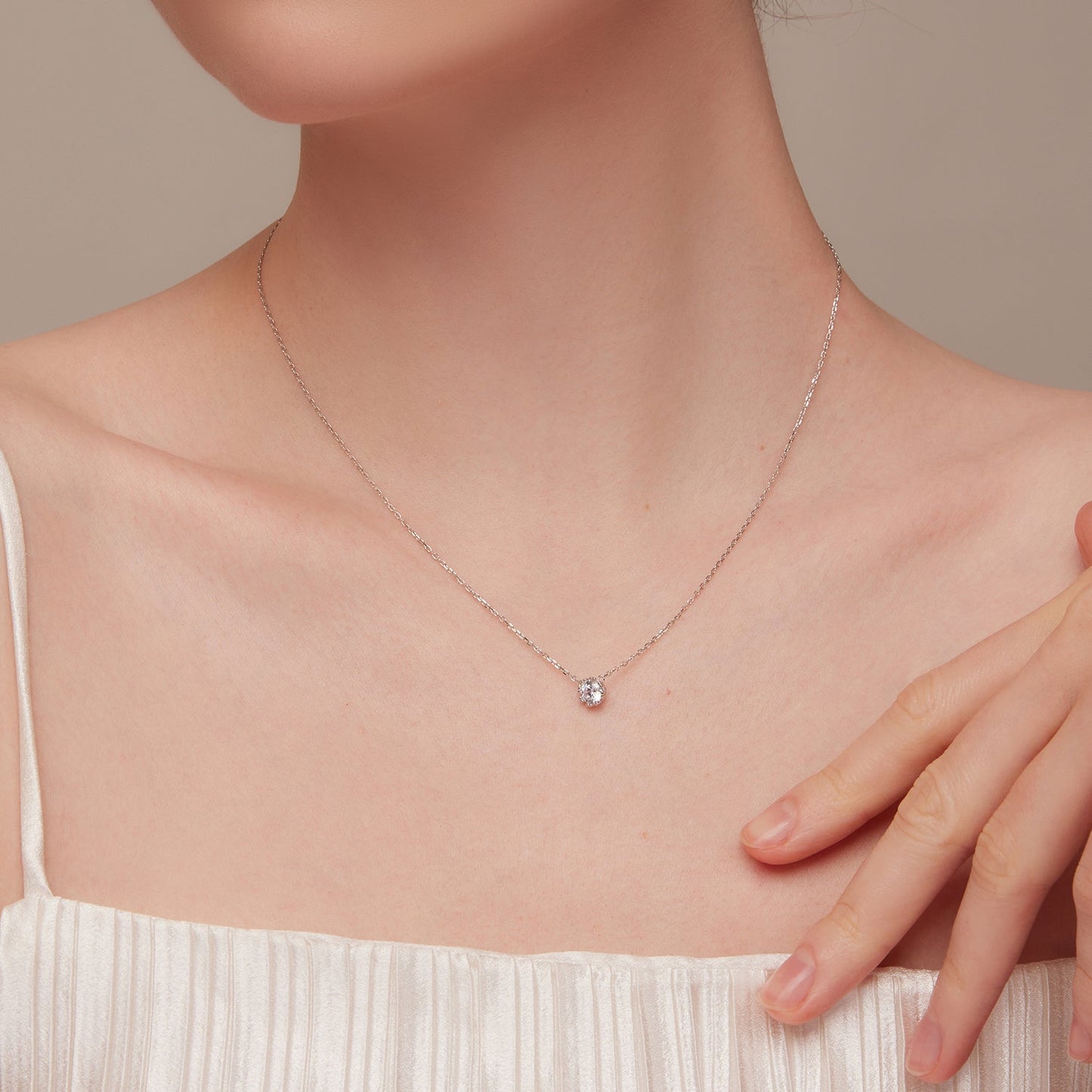 925 Sterling Silver Adjustable Necklace with CZ Pendants for Women