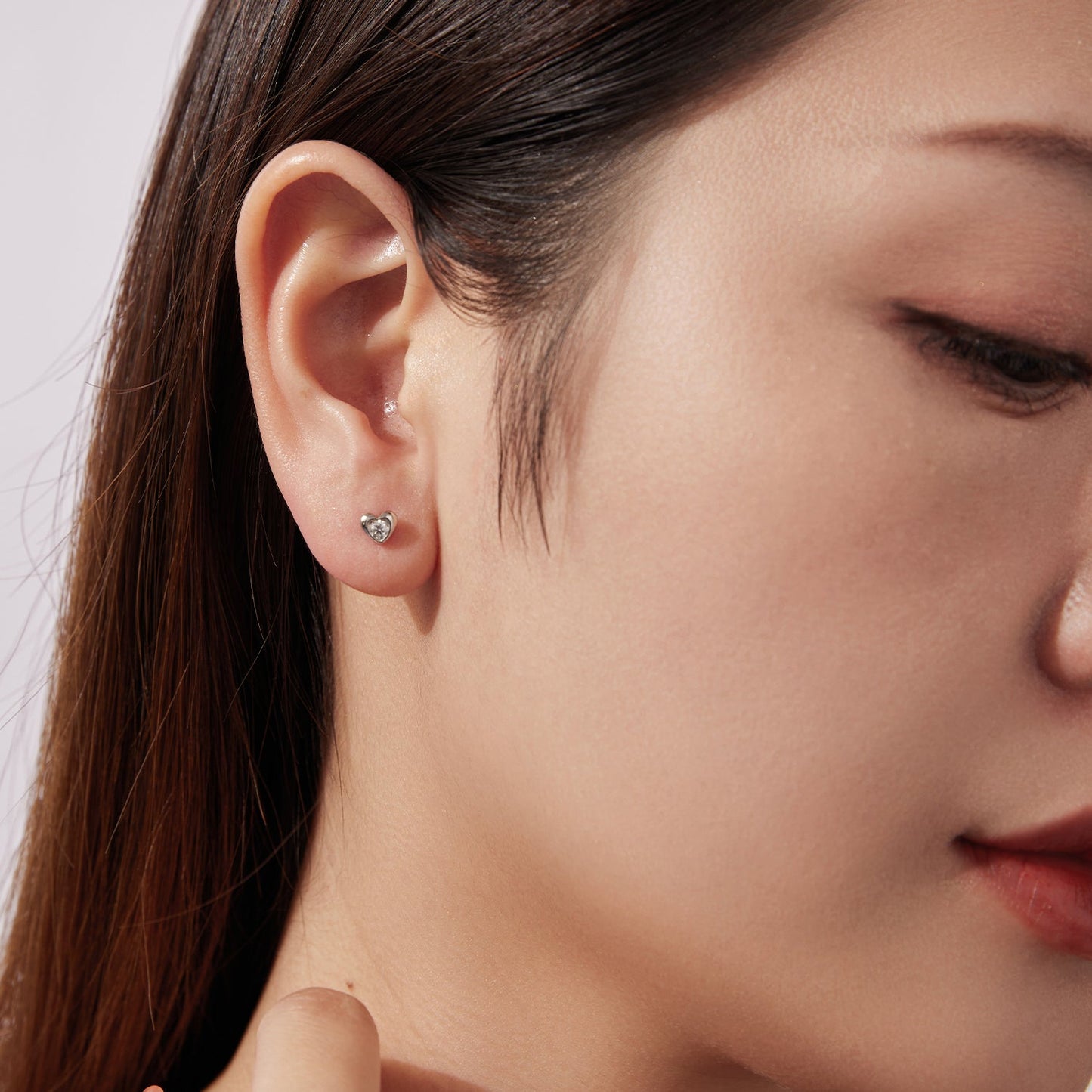 925 Sterling Silver Moissanite Earrings 0.5cm for Women