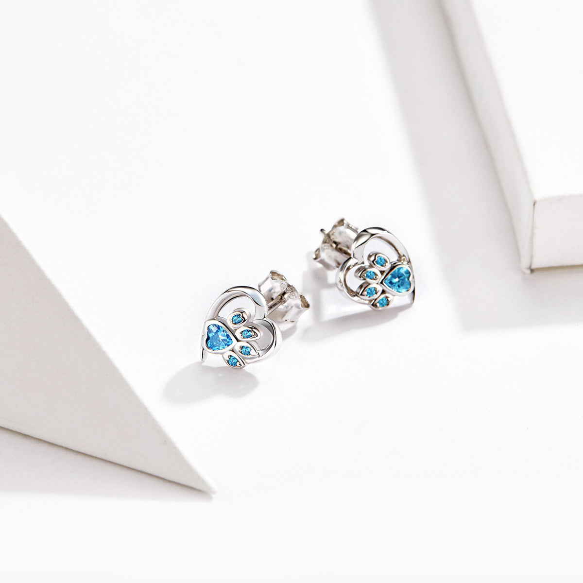 925 Sterling Silver Earrings with Pavé Setting CZ, 0.9cm for Women