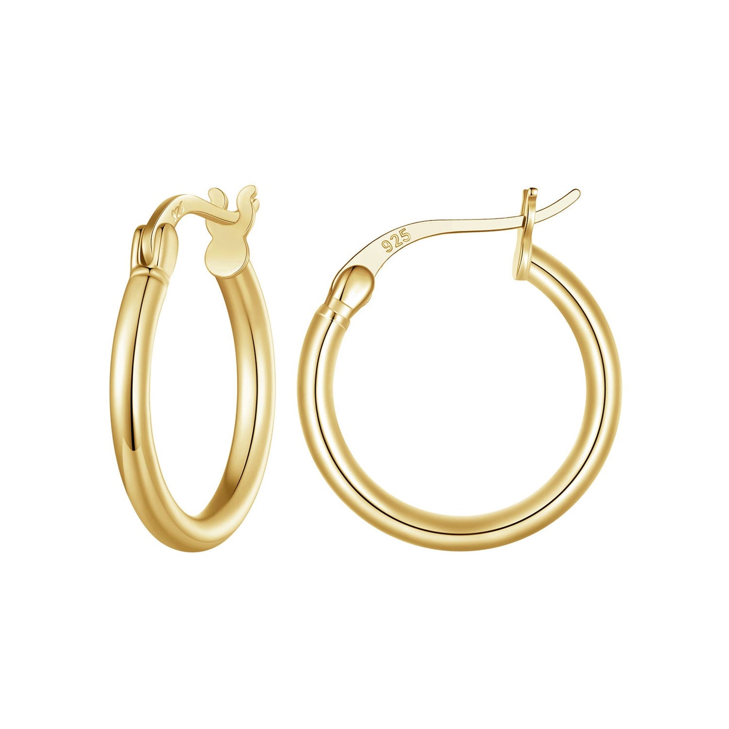 925 Sterling Silver Plated Platinum Earrings 24x2mm for Women
