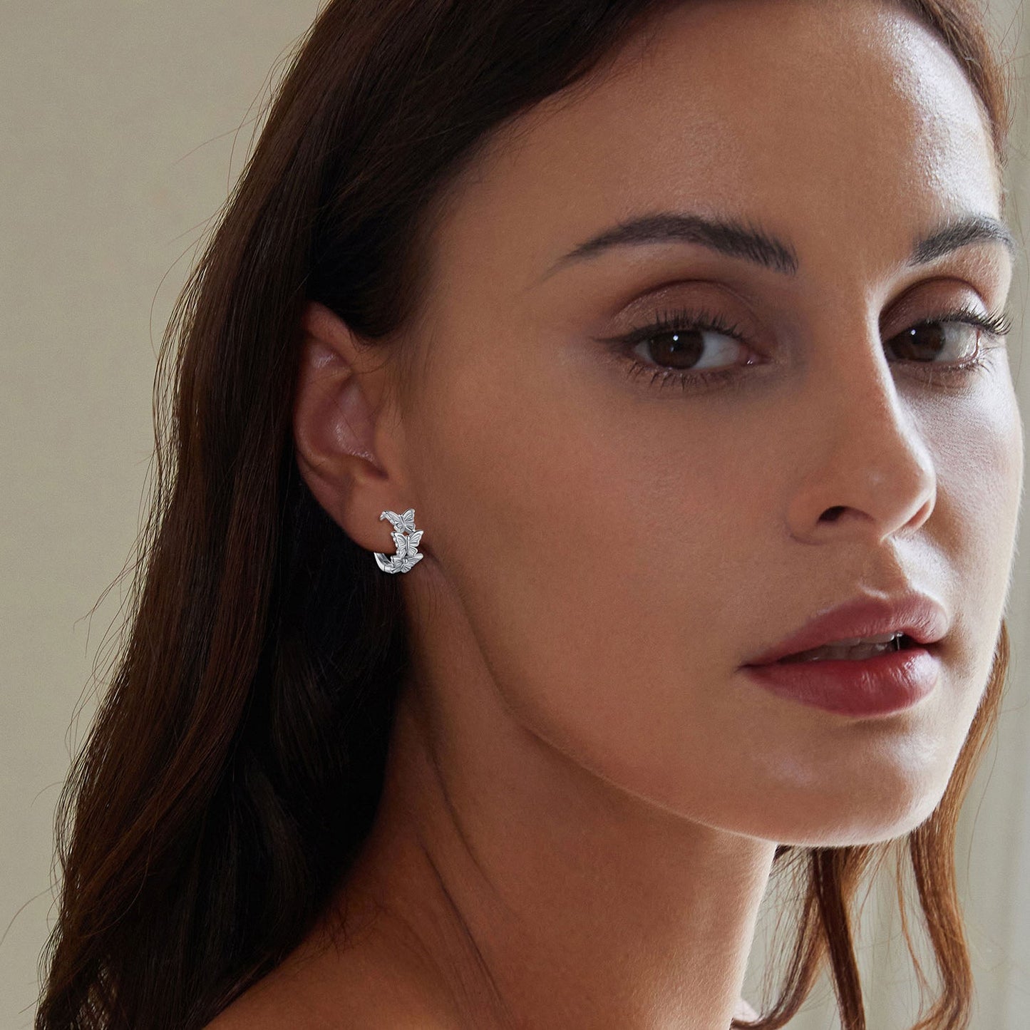 S925 Sterling Silver Earrings with Plated Platinum for Women