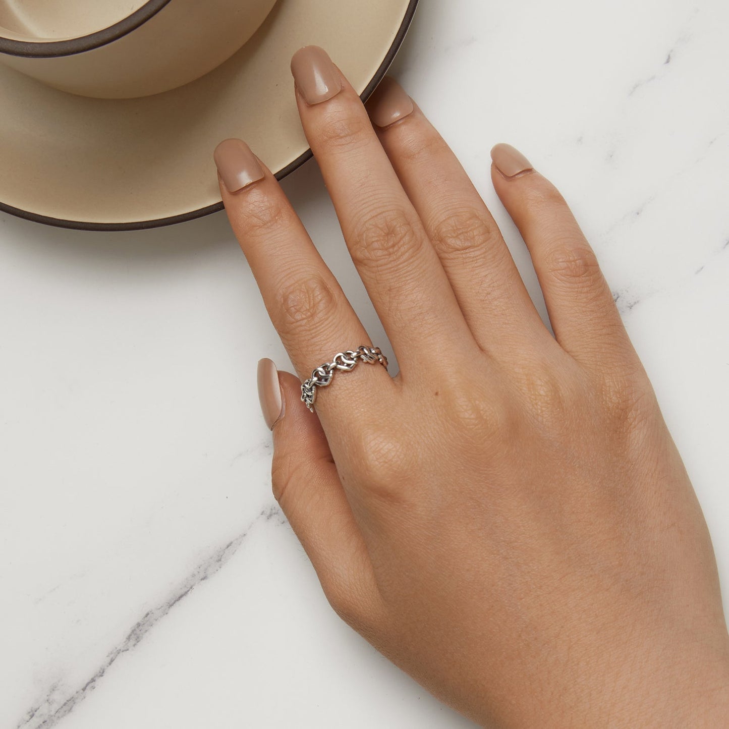 925 Sterling Silver Oxidized Ring - Size 6 for Women