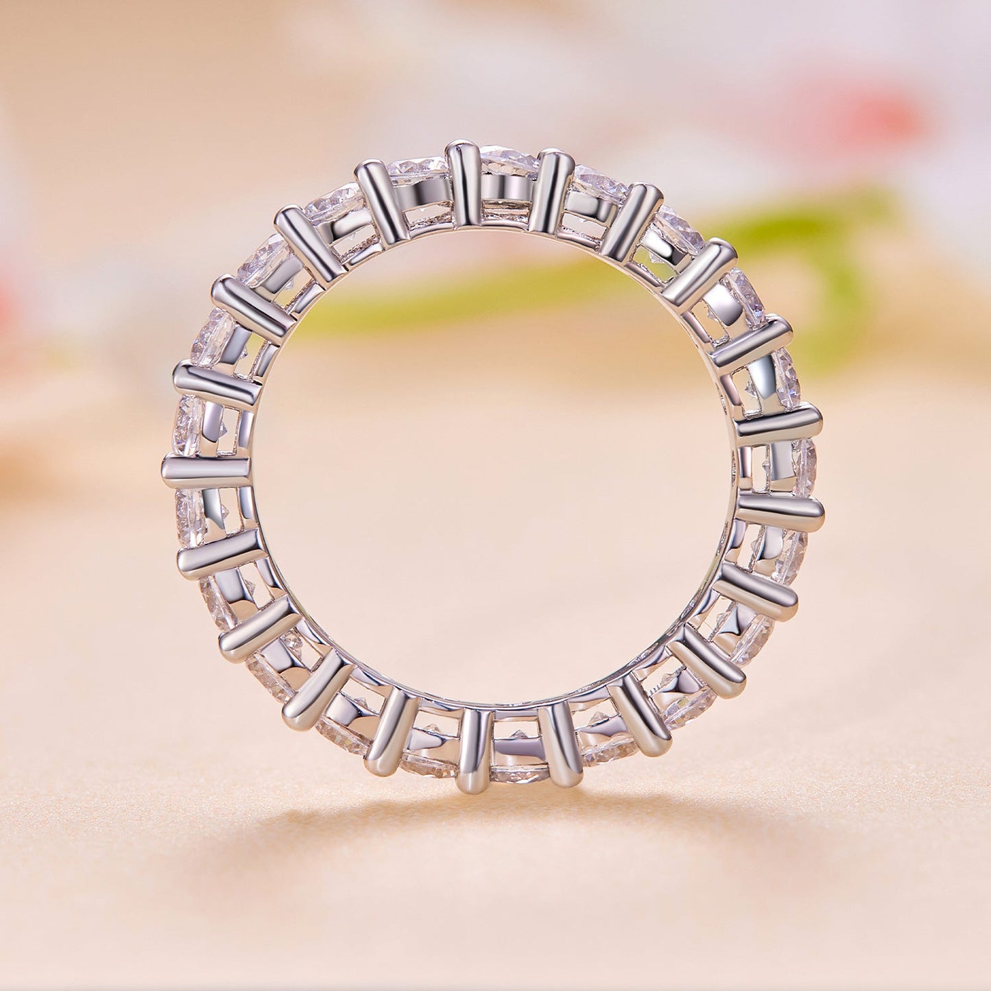 925 Sterling Silver Moissanite 0.1ct Ring Size 6 for Women