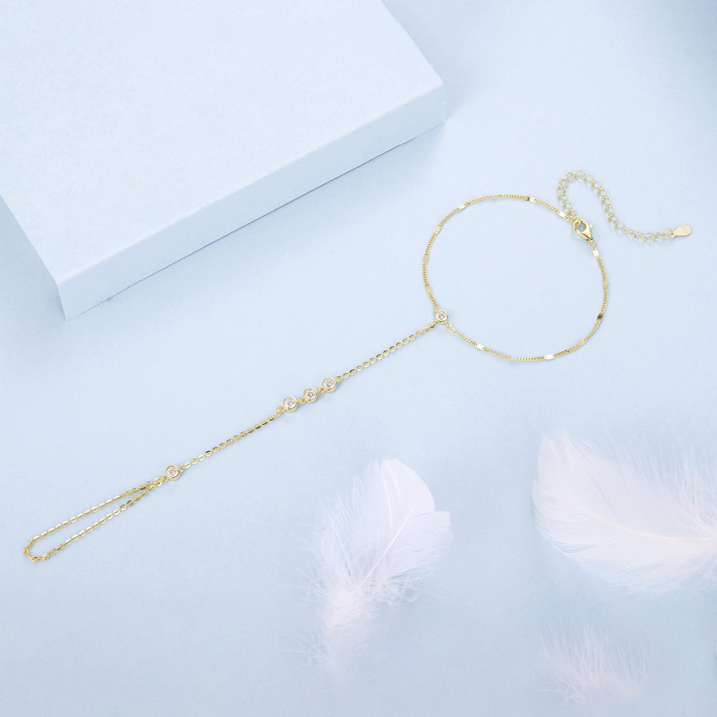 925 Sterling Silver White Gold Plated Adjustable Bracelet for Women