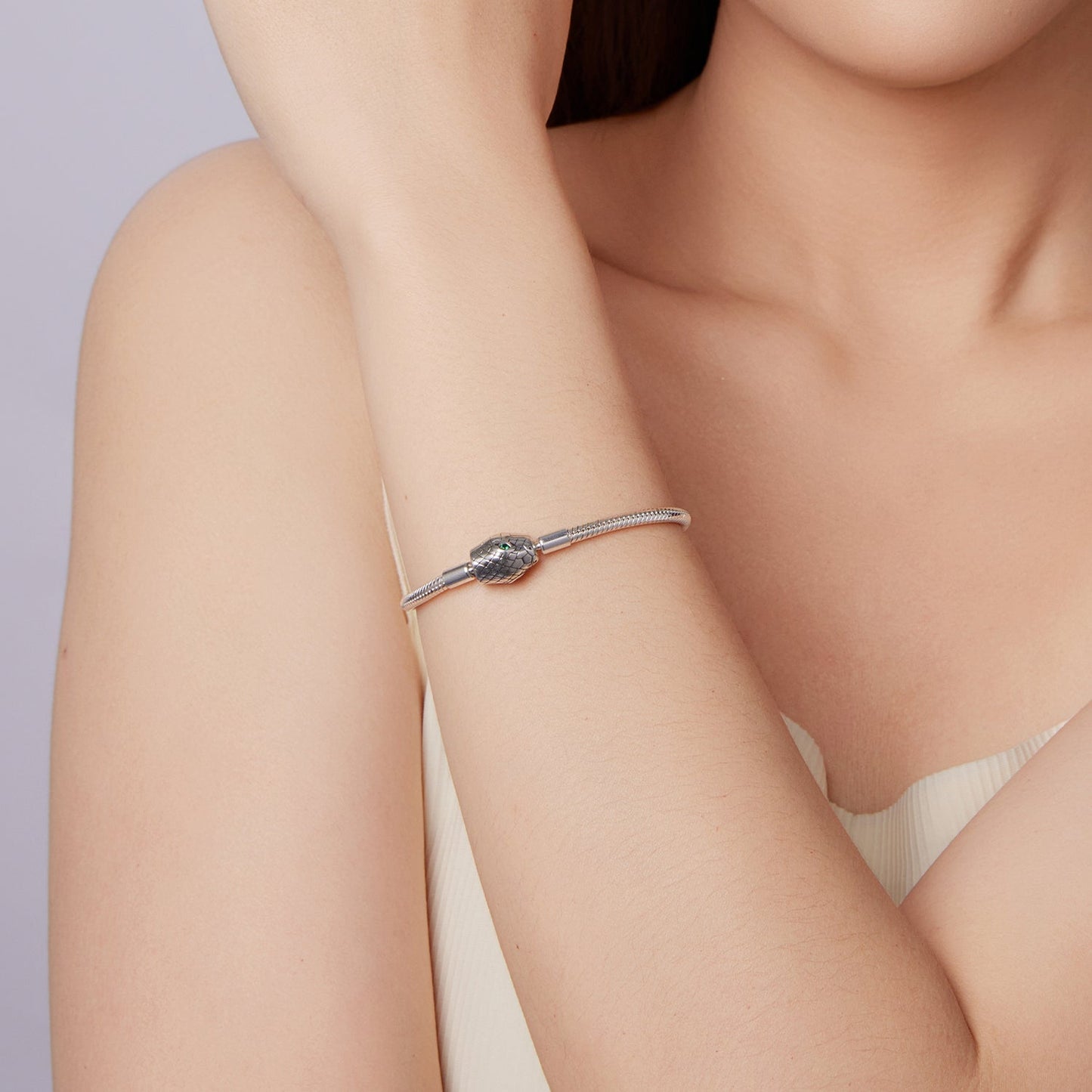 925 Sterling Silver Bracelet with CZ 17cm for Women