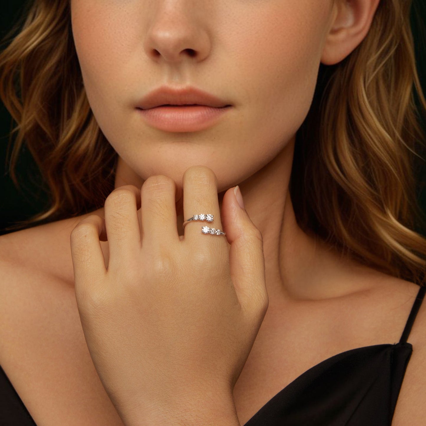 925 Sterling Silver Moissanite Ring for Women - Size E - Plated White Gold