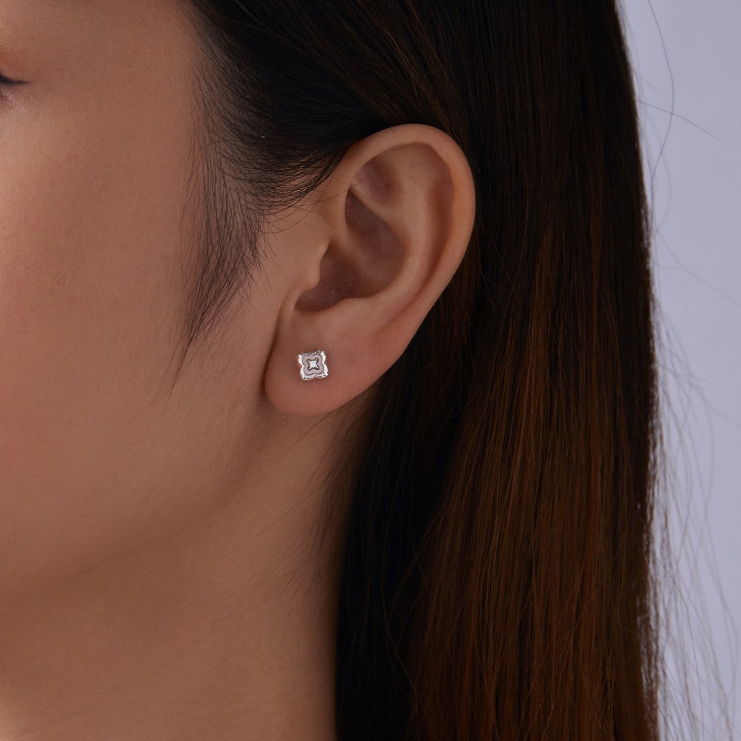 925 Sterling Silver Moissanite 0.8cm Earrings for Women