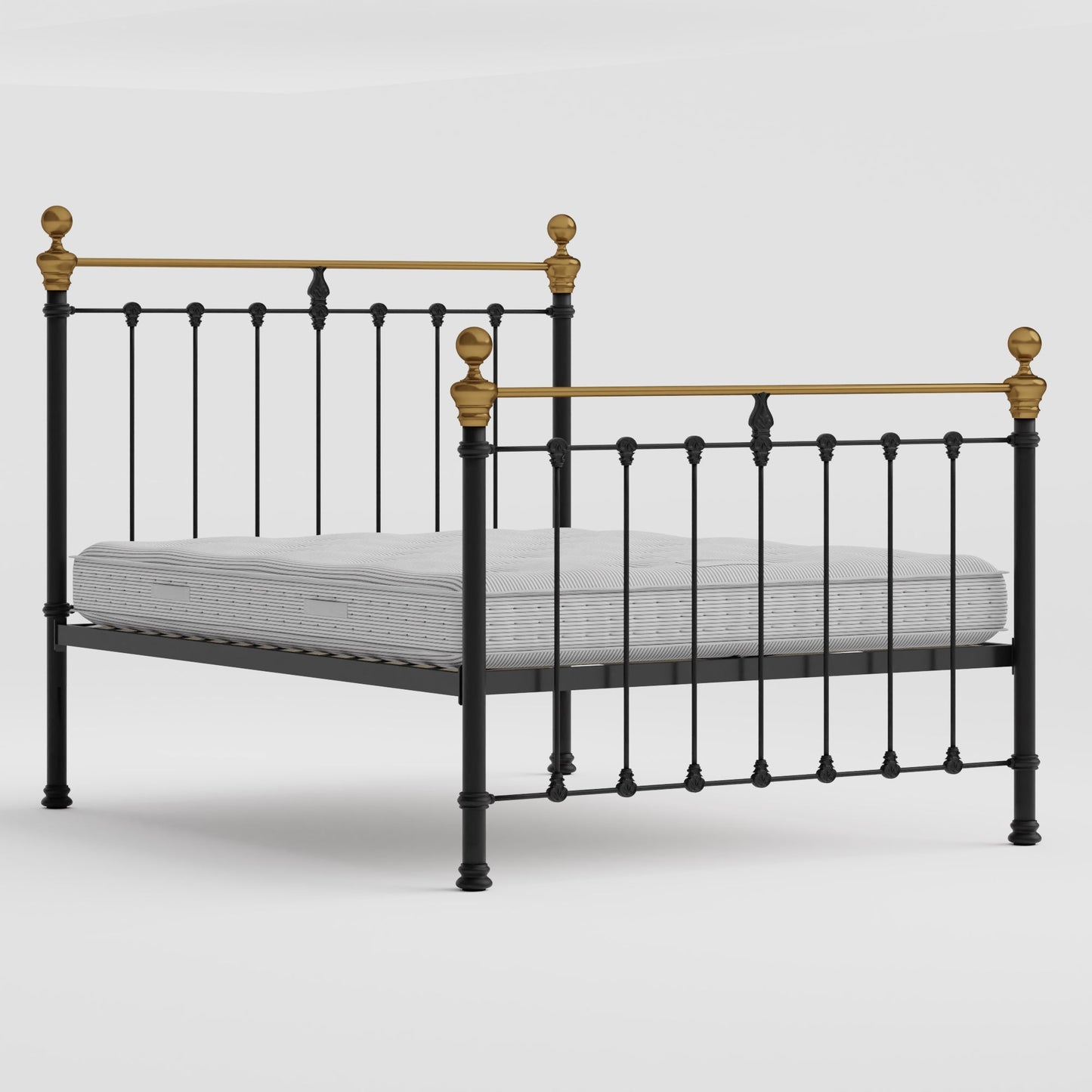 Castile Metal Bed Satin Black With Brass