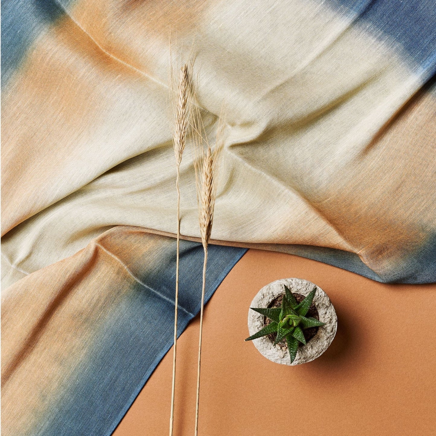 Oceana Beige Soft Linen Silk Handloom Scarf