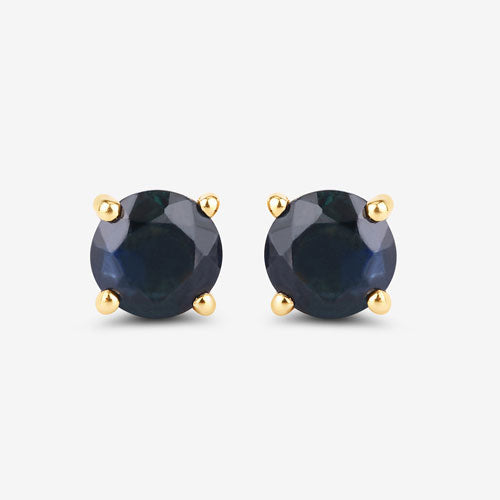 1.30 Carat Genuine Blue Sapphire 10K Yellow Gold Earrings
