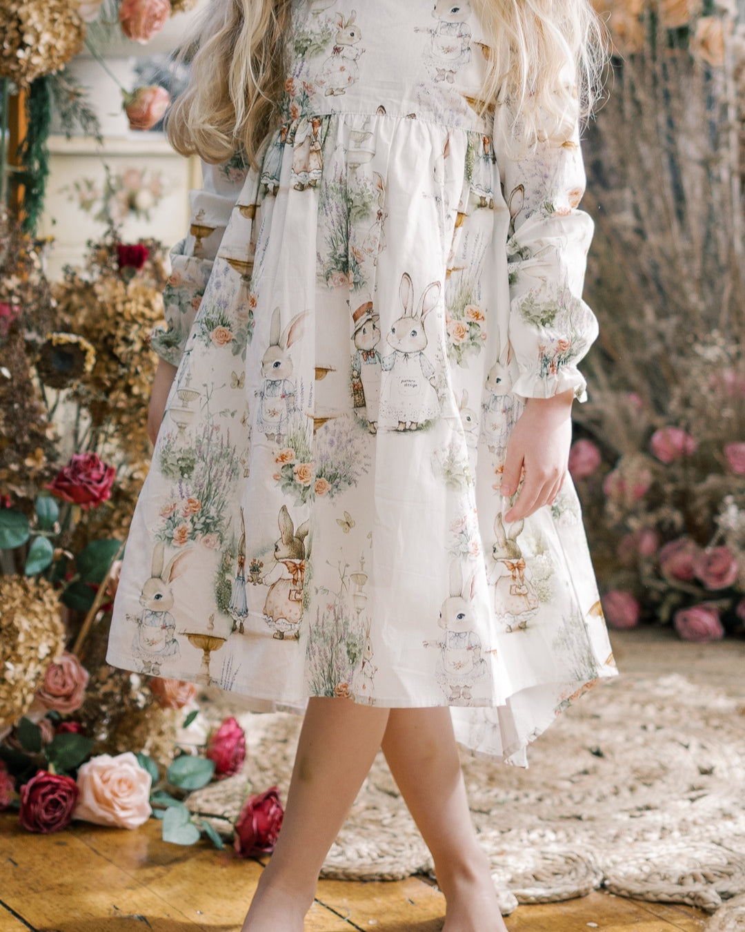 Aoki Dress-Woodland Bunny | Long Sleeve