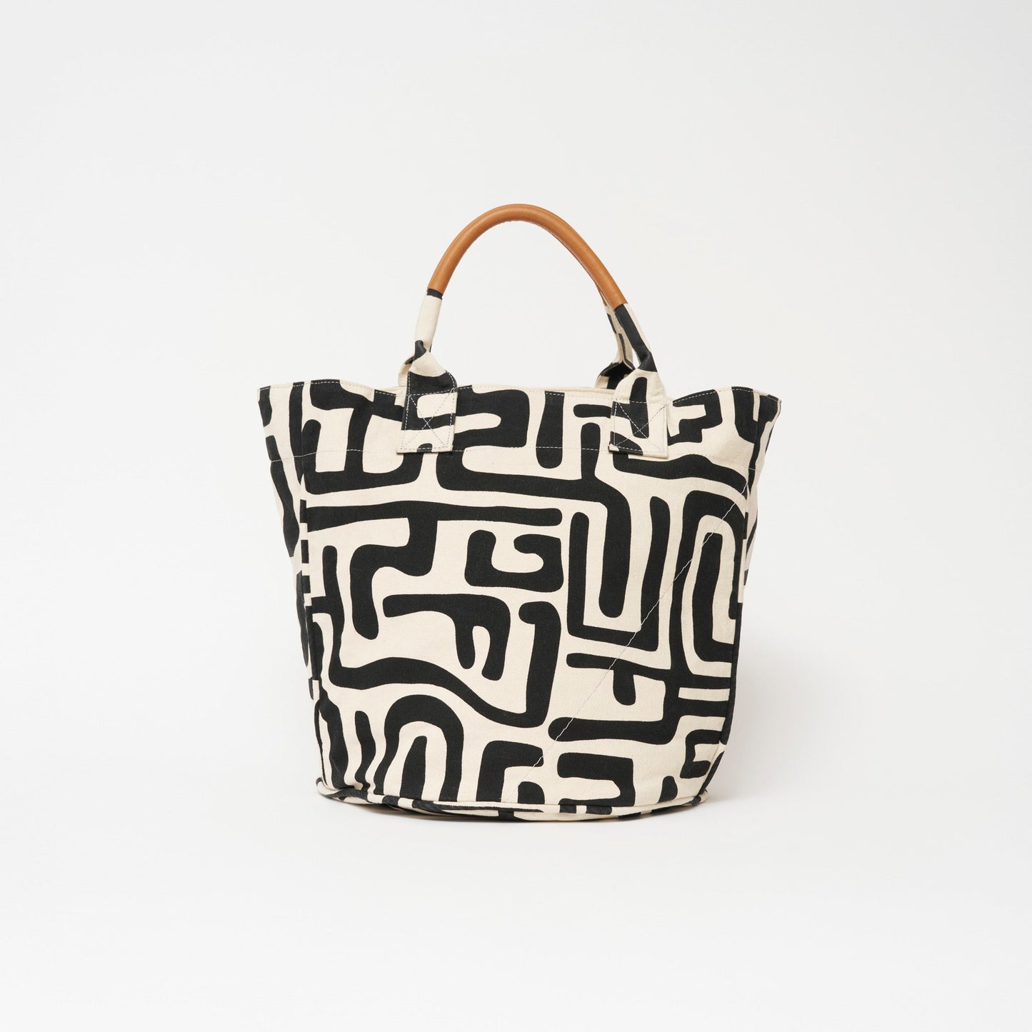 Weekender Bag - Black Kuba with Red Beaded Heart