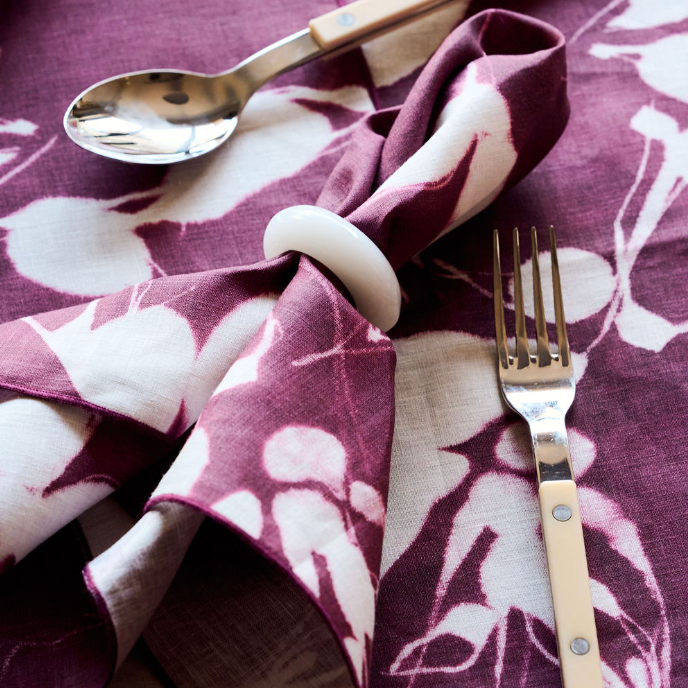Porto Print in Aubergine Napkin