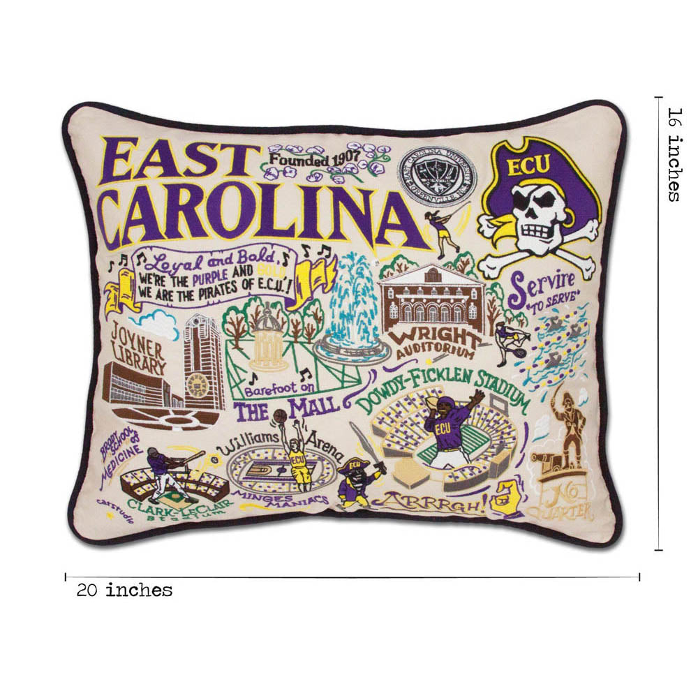 East Carolina University Collegiate Embroidered Pillow by CatStudio