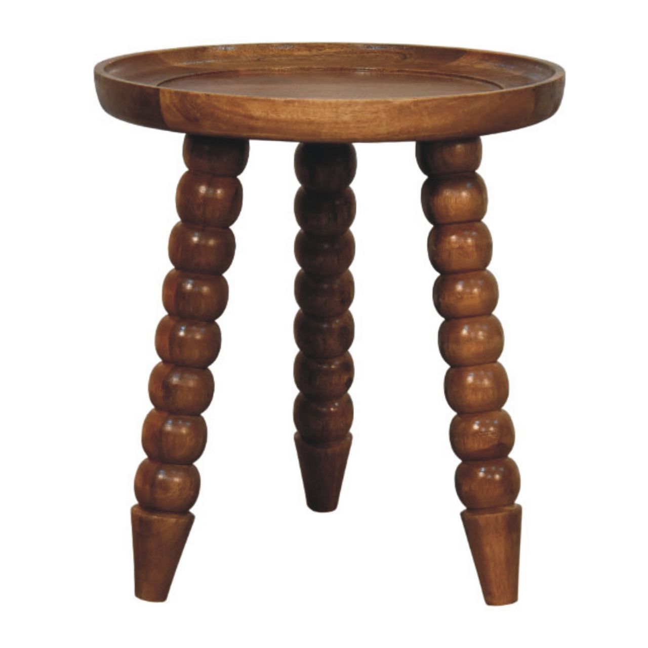 Solid Wood Spindle Tray Side Table
