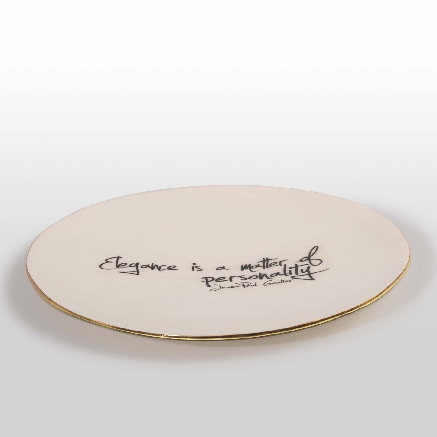 “Elegance Is A Matter Of Personality” Jean Paul Gaultier - Large Platter with Quote - In Stock