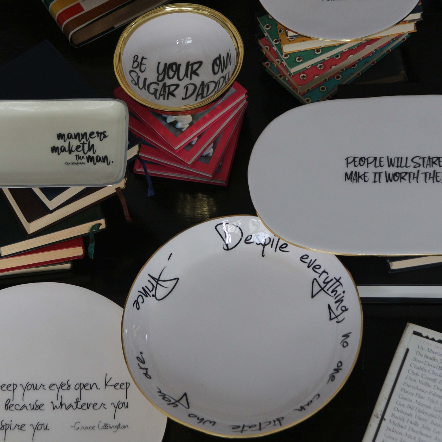 “Elegance Is A Matter Of Personality” Jean Paul Gaultier - Large Platter with Quote - In Stock