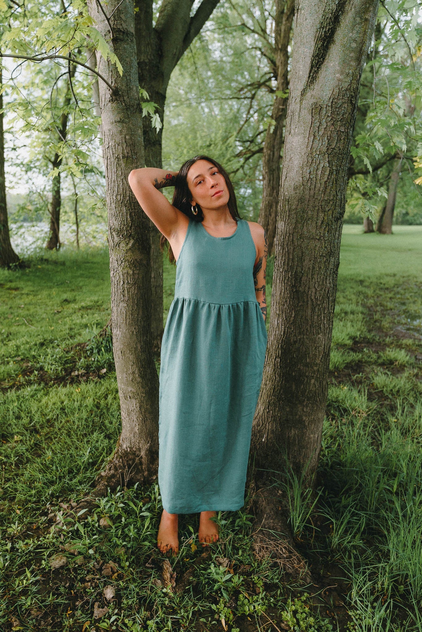 Hawthorn Dress in Agave