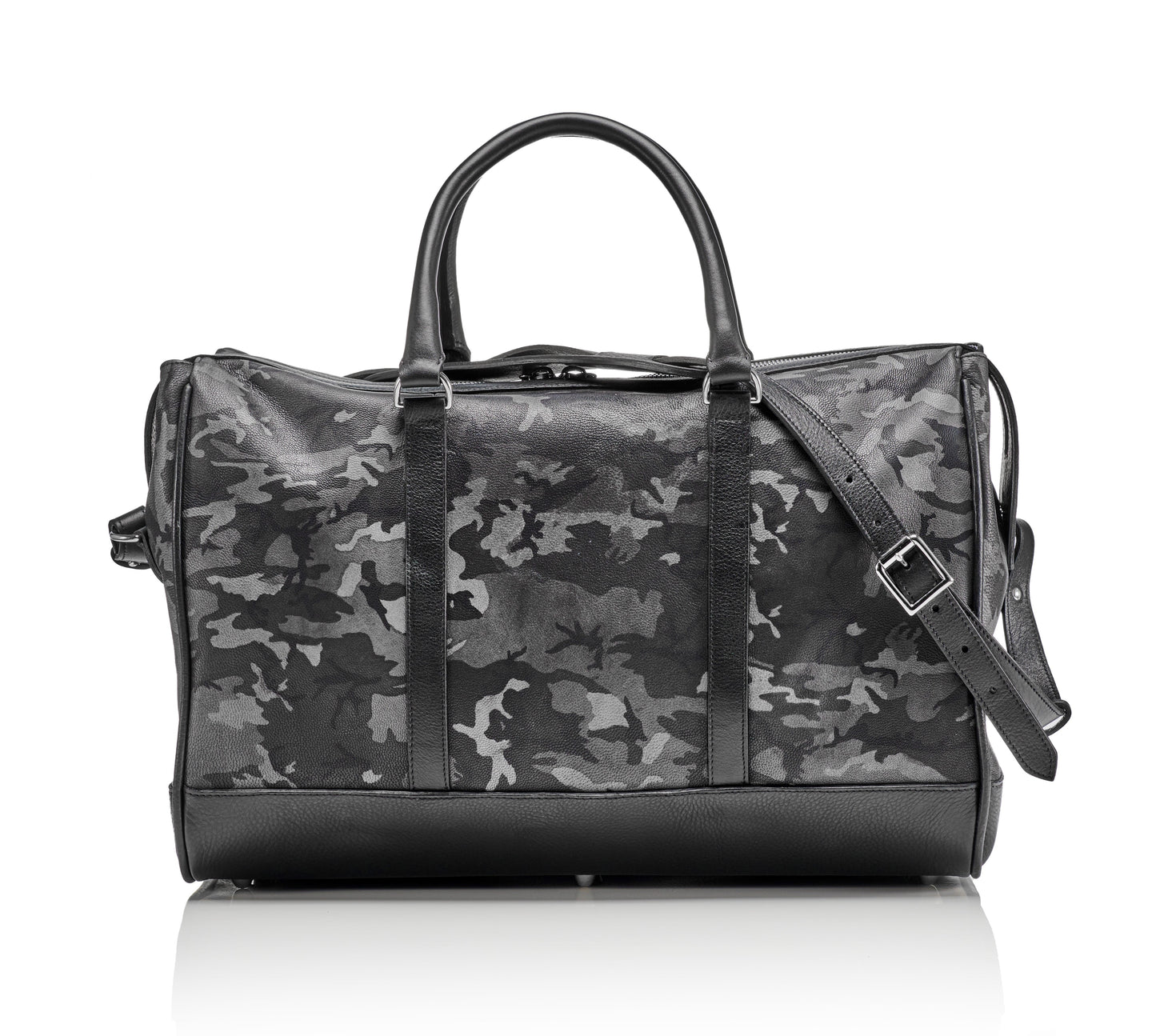 WANDERLUST Leather Weekender ~ Grey Camo