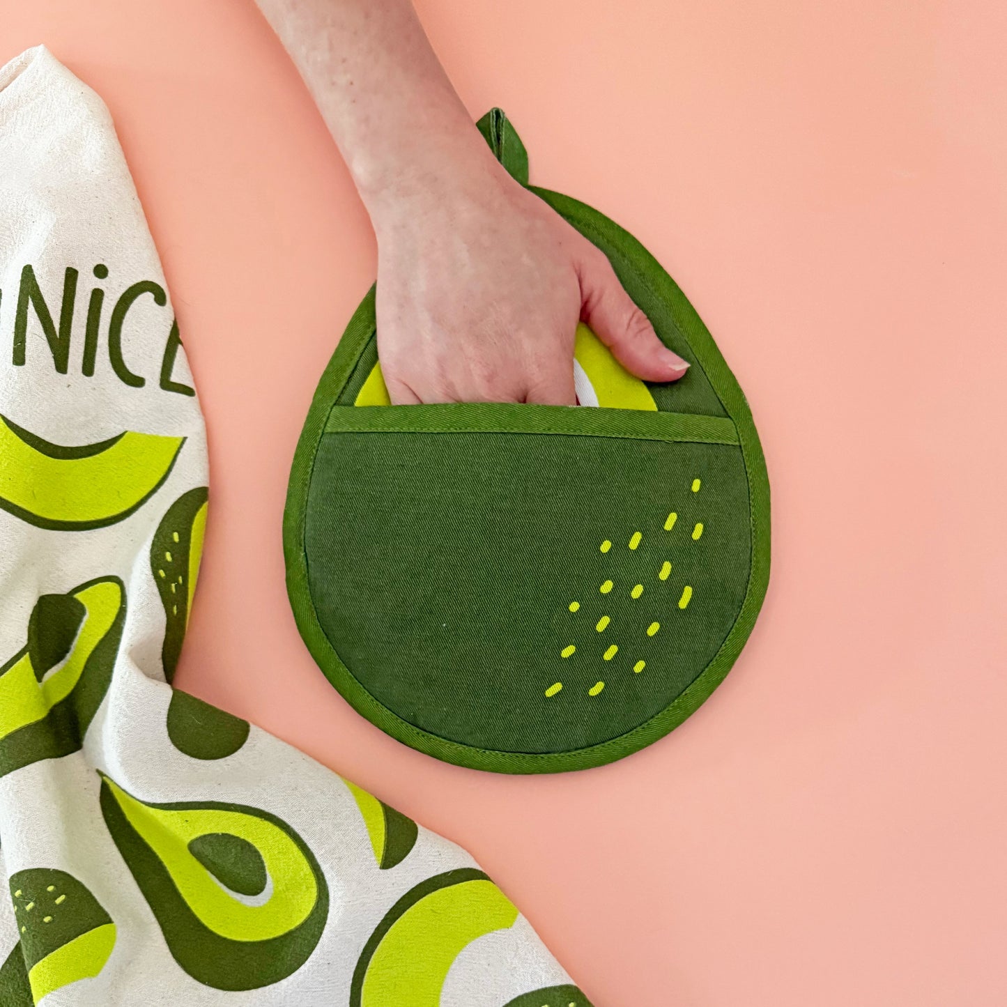 Avocado Tea Towel and Pot Holder Set