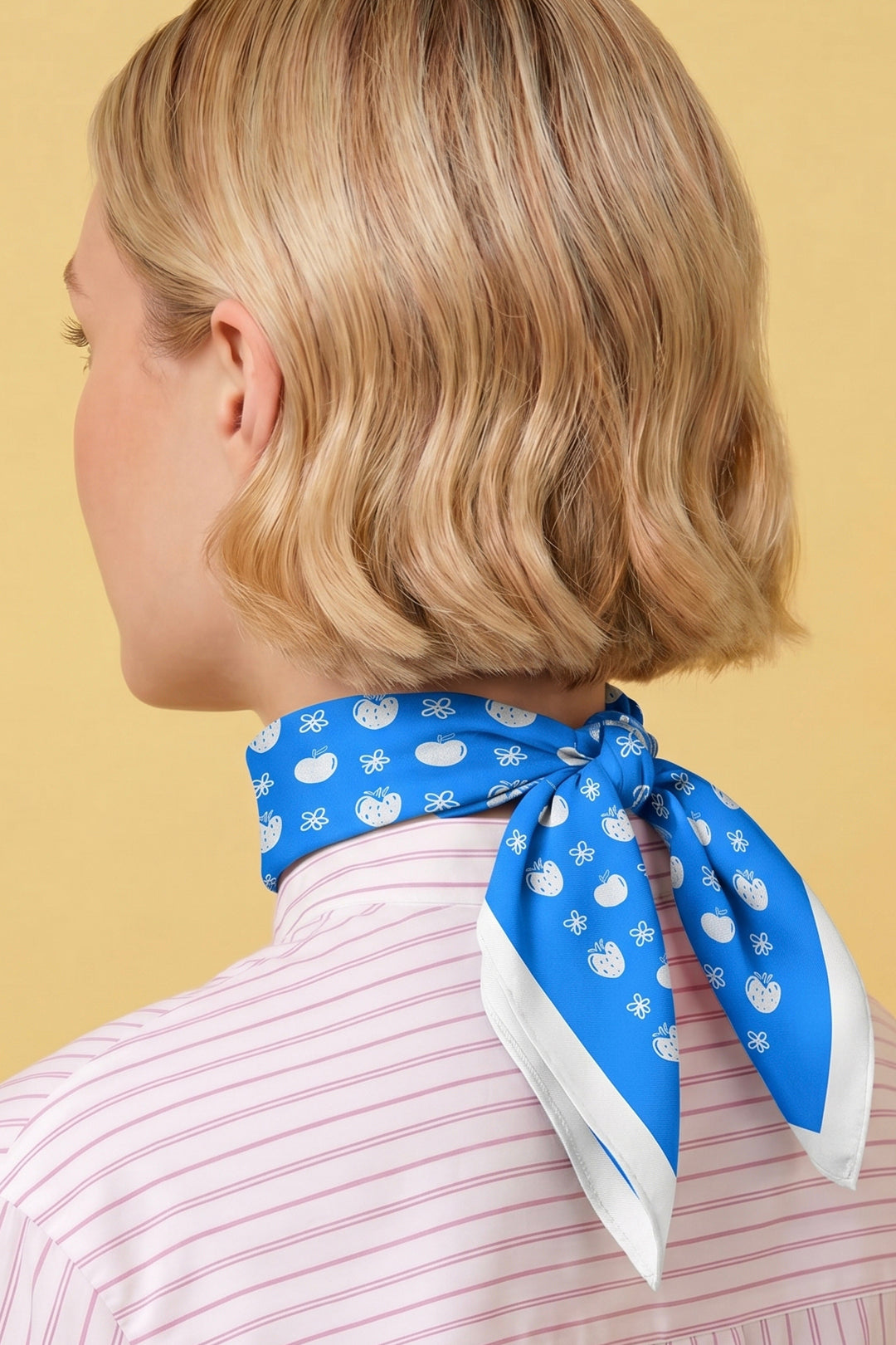 Tiny Fruits Blue Cotton Bandana