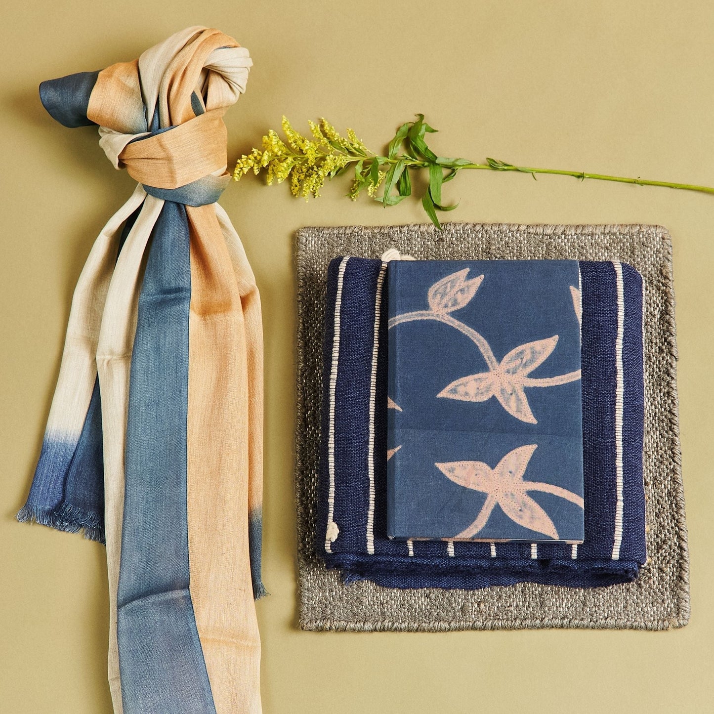 Oceana Beige Soft Linen Silk Handloom Scarf