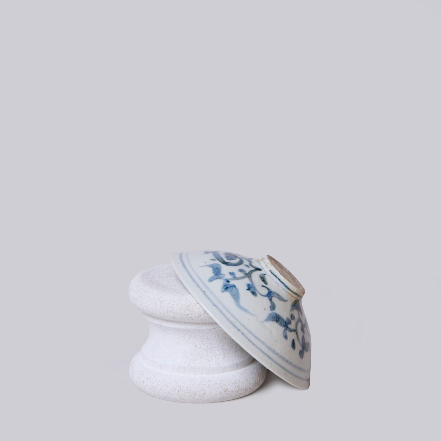 Blue and White Porcelain Peony Conical Bowl
