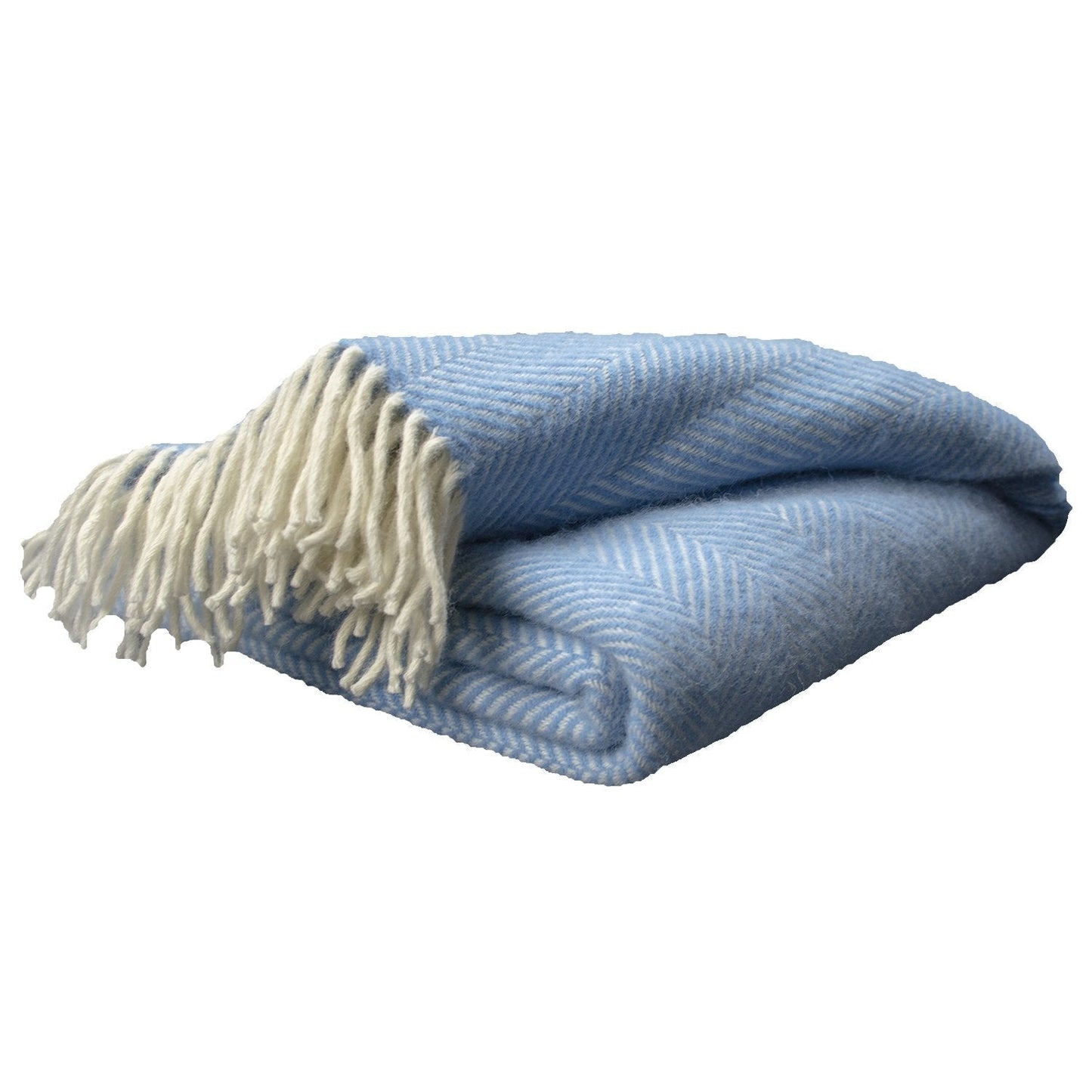Highland Tweeds Herringbone Pure New Wool Throw ~ Sky Blue ~ - Osadia Concept Store