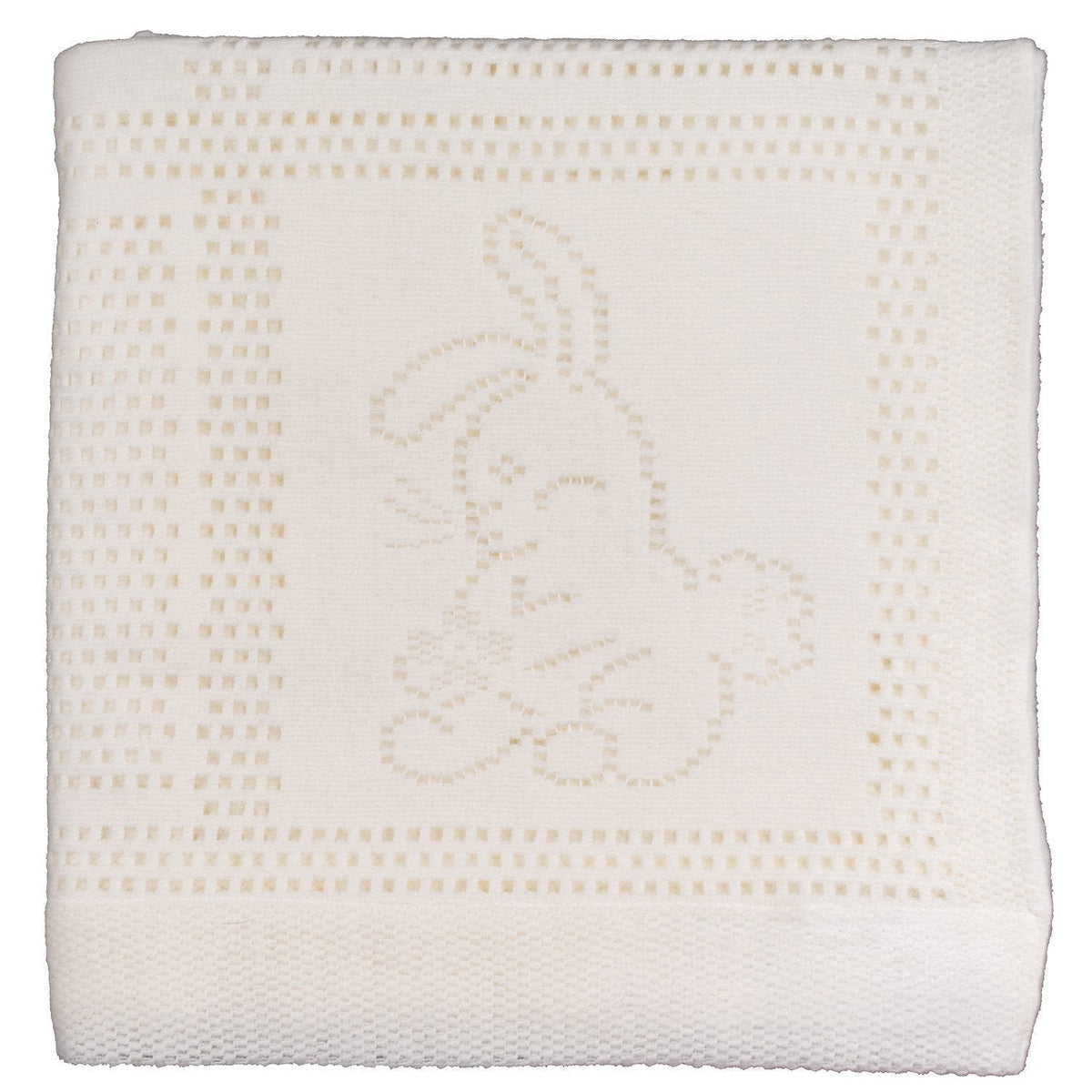 Southampton Home Lace Weave Bunny Baby Blanket - Ivory